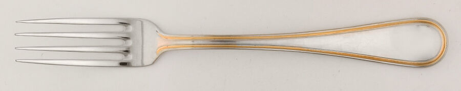 Ascot-Gold Accent (Stainless) Solid Serving Fork by Ricci (Argentieri)-1