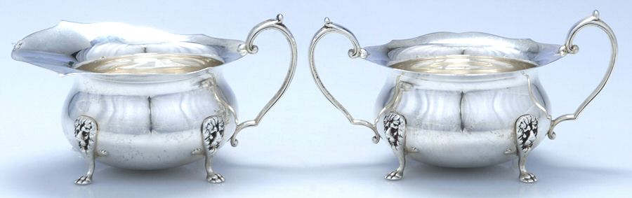 293 (Sterling, Hollowware) Creamer & Open Sugar Set by Revere Silver-1