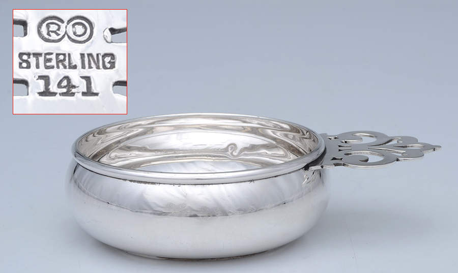 141 (Sterling, Hollowware) 4" Porringer by Richard Dimes Co-1