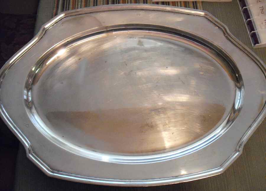 4040 (Silverplate, Hollowware) Large Silverplate Waiter Tray by Reed & Barton-1