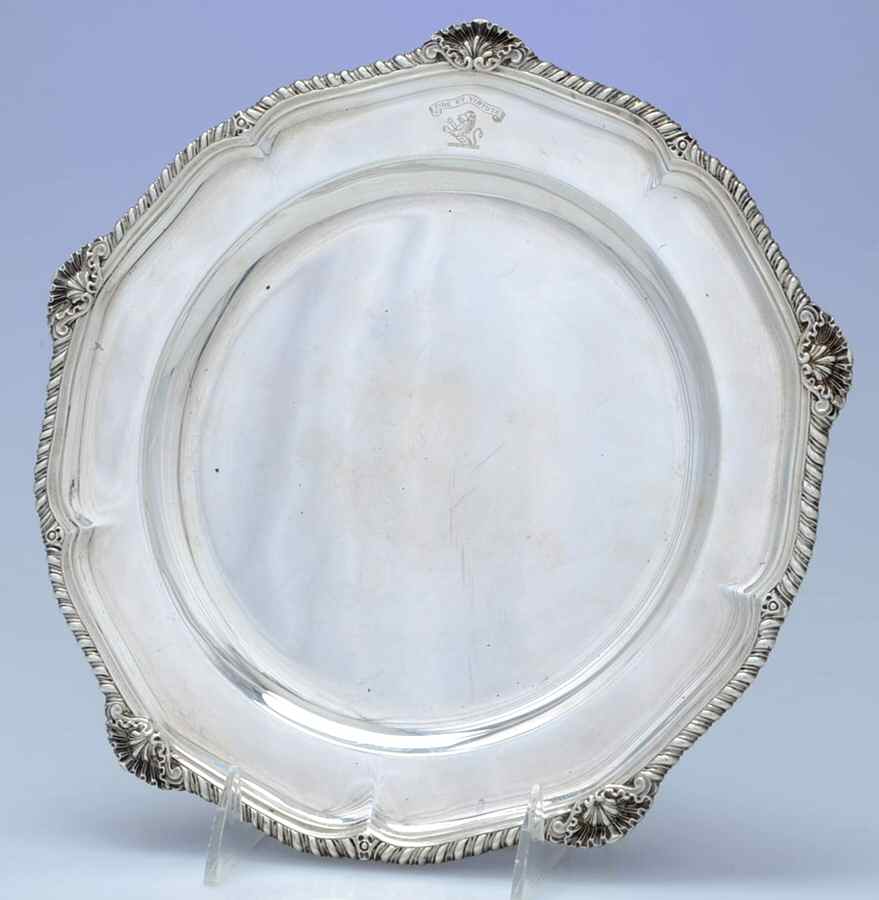 R5S1 (Sterling, Hollowware) Dinner/Service Plate by Richard Comyns-1