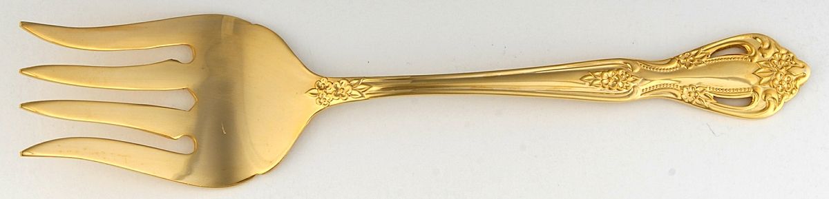 Chambley Gold (Gold Electroplate) Solid Serving Fork by Retroneu-1