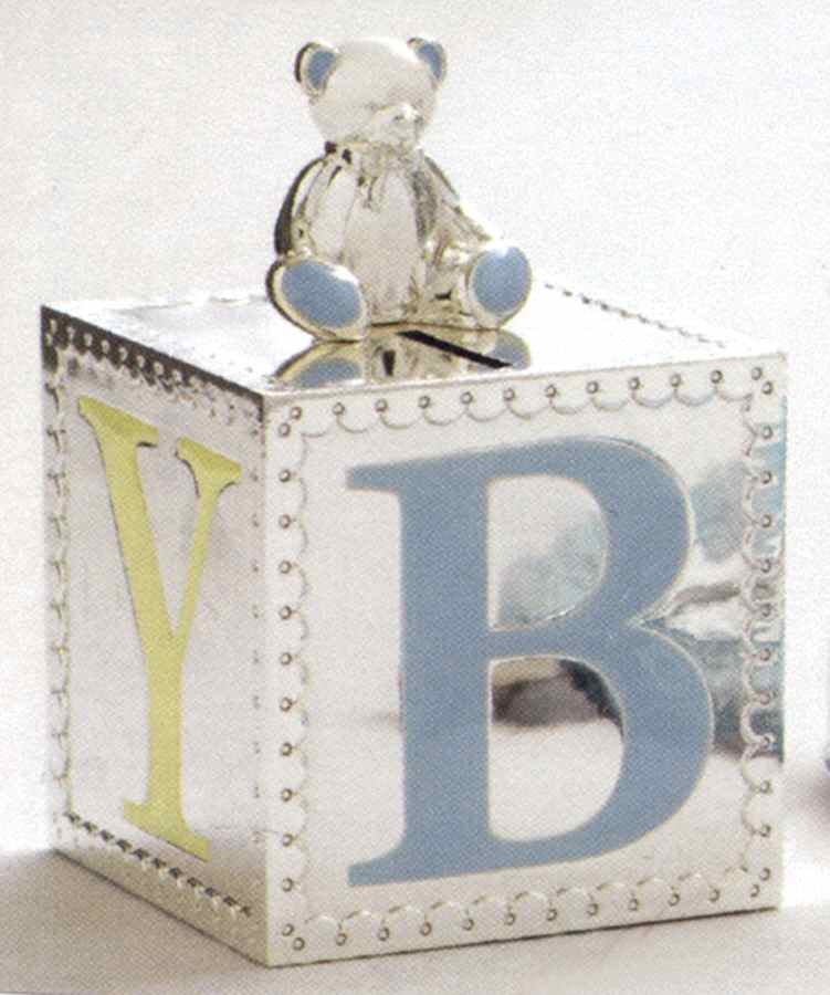 Gingham Bear (Silverplate, Hollowware) Bank by Reed & Barton-1
