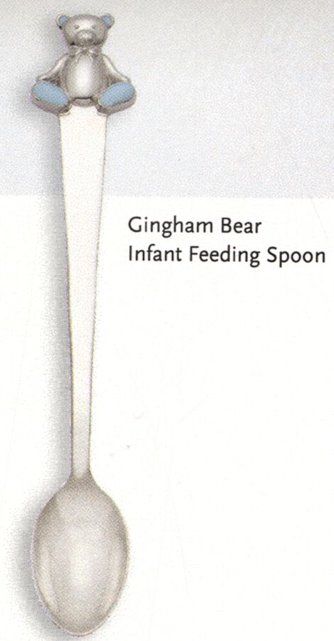 Gingham Bear (Silverplate) Infant Feeding Spoon by Reed & Barton-1