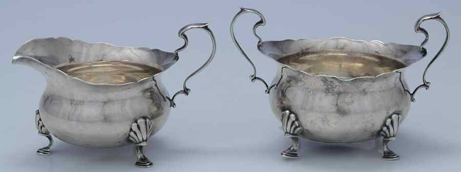 265 (Sterling, Hollowware) Creamer & Open Sugar Set by Reed & Barton-1