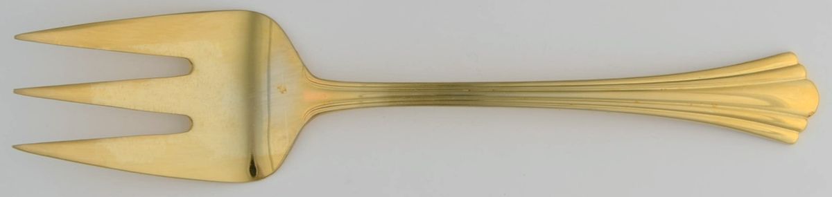 RGL24 (Gold Electroplate) Medium Solid Cold Meat Serving Fork by Royal Gallery-1