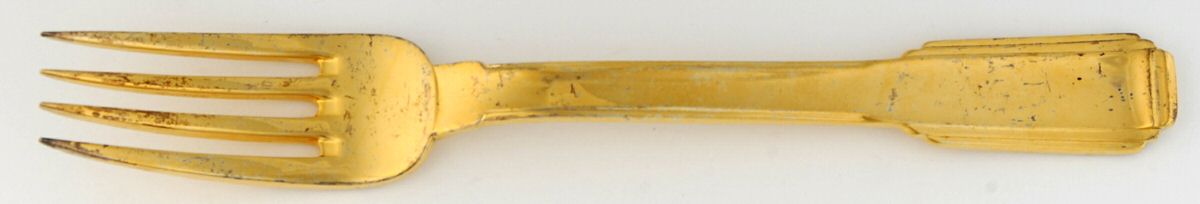 Art Deco (Gold Electroplate) Fork by Ricci (Argentieri)-1
