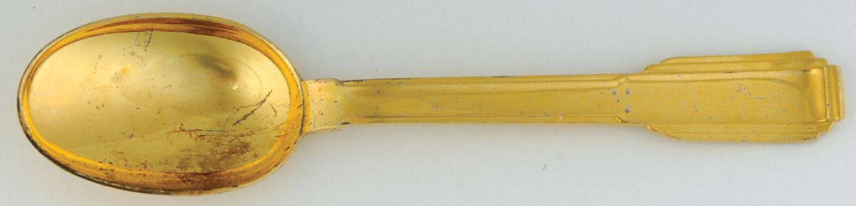 Art Deco (Gold Electroplate) Teaspoon by Ricci (Argentieri)-1