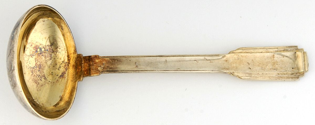 Art Deco (Gold Electroplate) Solid Gravy Ladle by Ricci (Argentieri)-1