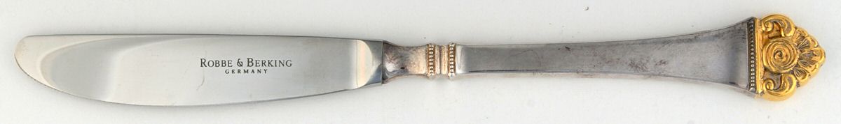 Rosenmuster (Sterling-Gold Accent) Modern Hollow Knife by Robbe & Berking-1