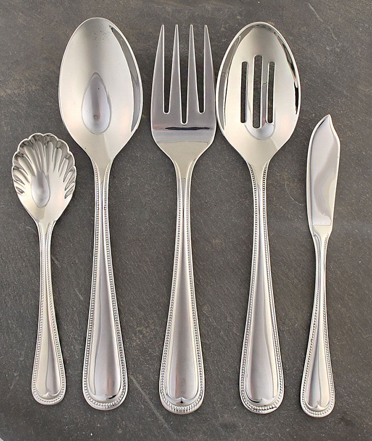 Elegant Bead-Hamilton-English Gentry (Stainless) 5 Piece Hostess Set by Reed & Barton-1