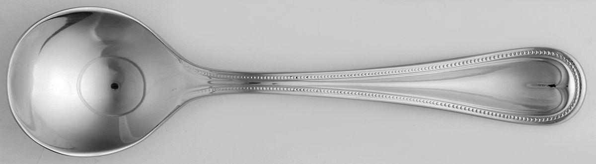 Elegant Bead-Hamilton-English Gentry (Stainless) Round Bowl Soup Spoon (Cream Soup) by Reed & Barton-1