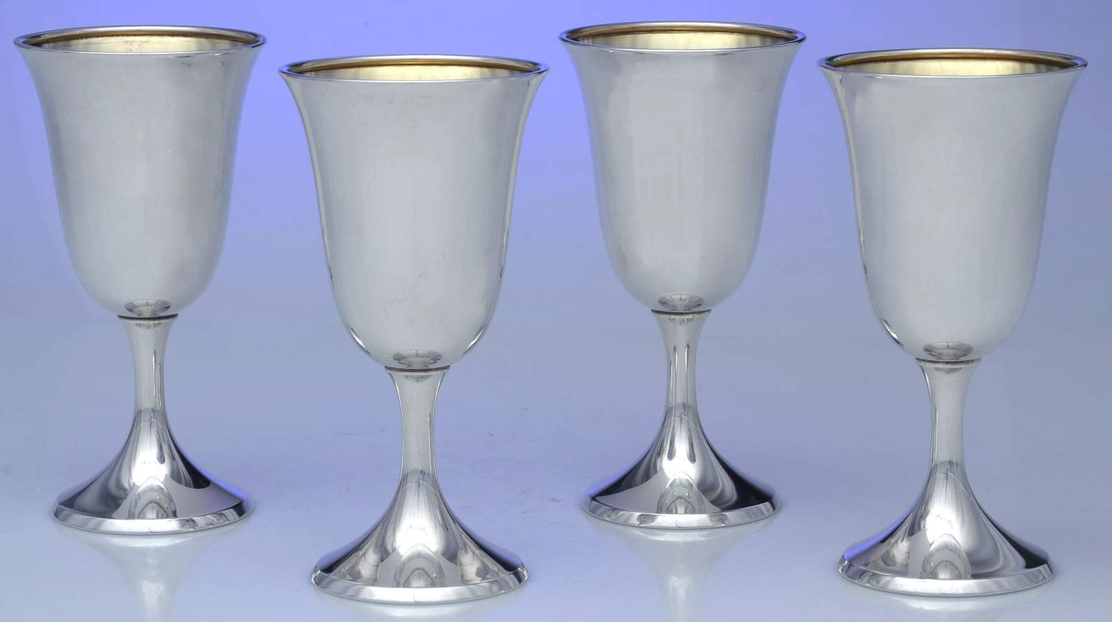 2125 (Sterling, Hollowware) Gold Lined Water Goblet - Set of 4 by Redlich-1