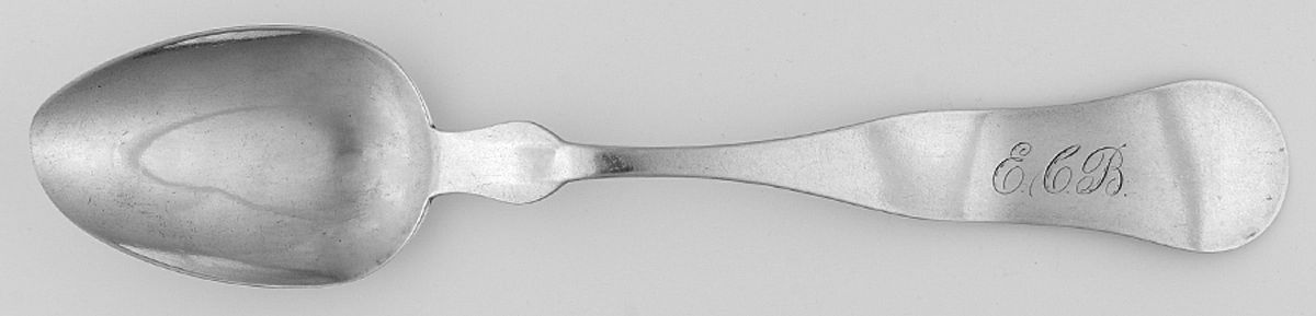 Coin Silver Flatware Tablespoon (Serving Spoon) by Roswell H Bailey-1