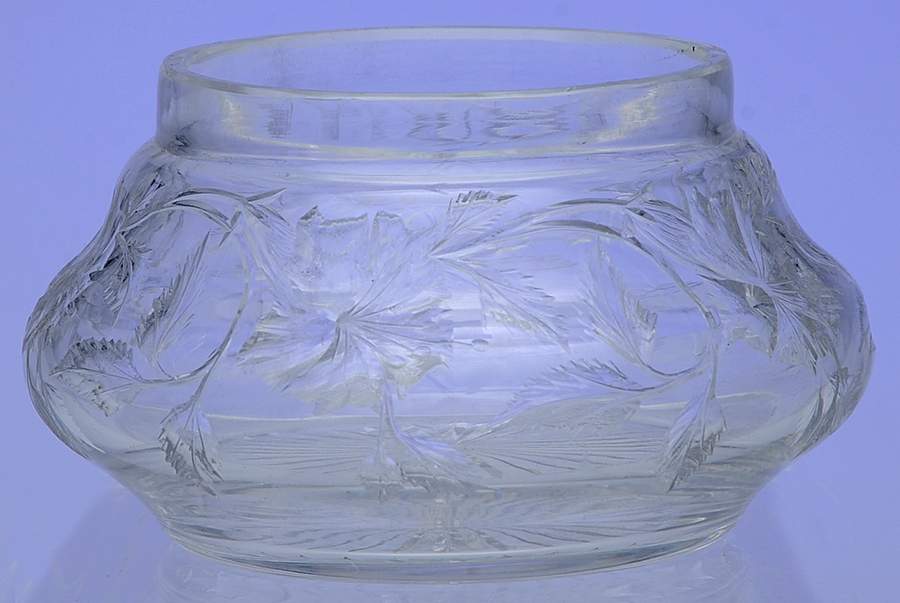 Intaglio (Sterling, 1905, Hollowware) Crystal Powder Jar-No Sterling Lid by Reed & Barton-1