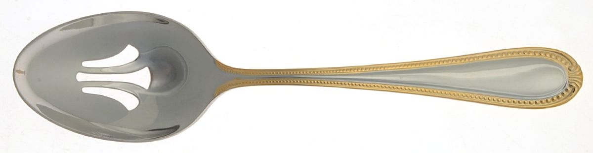 Kendrick Gold (Stainless) Pierced Tablespoon (Serving Spoon) by Reed & Barton-1