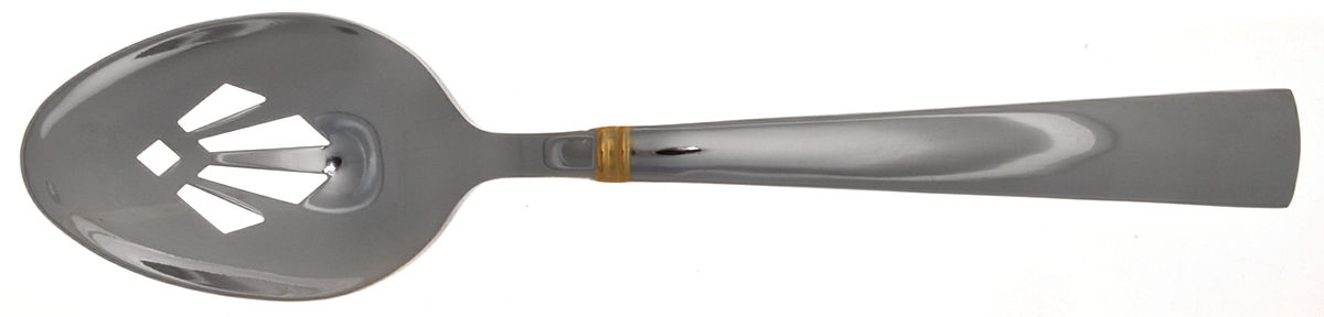 Perspective Gold (Stainless) Pierced Tablespoon (Serving Spoon) by Reed & Barton-1