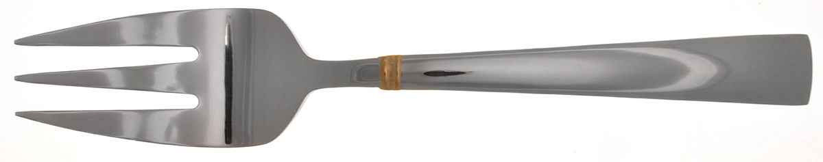 Perspective Gold (Stainless) Medium Solid Cold Meat Serving Fork by Reed & Barton-1