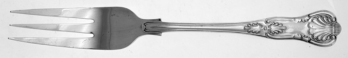 Kings (Sterling) Large Solid Cold Meat Serving Fork by Roberts & Belk-1