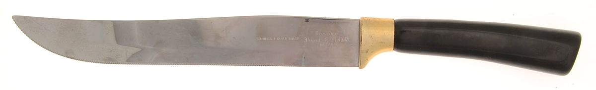 Peeredge-Black (Stainless) Large Stainless Blade Roast Carving Knife by Regent Sheffield-1