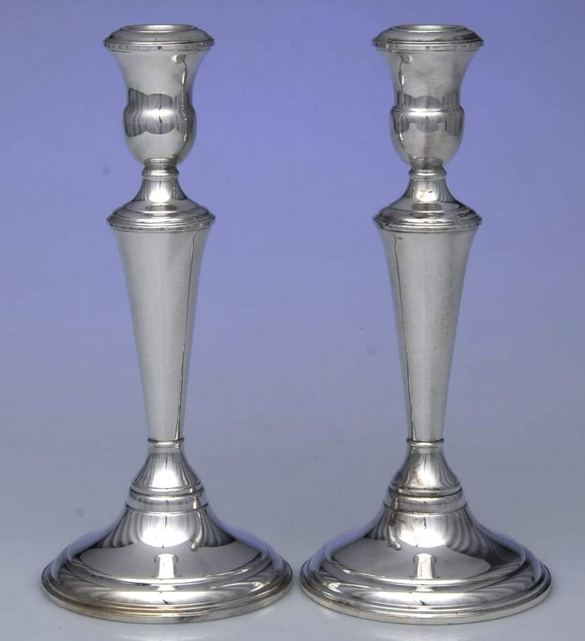 423 (Sterling, Hollowware) Pair of 8" Weighted Candlesticks by Reed & Barton-1