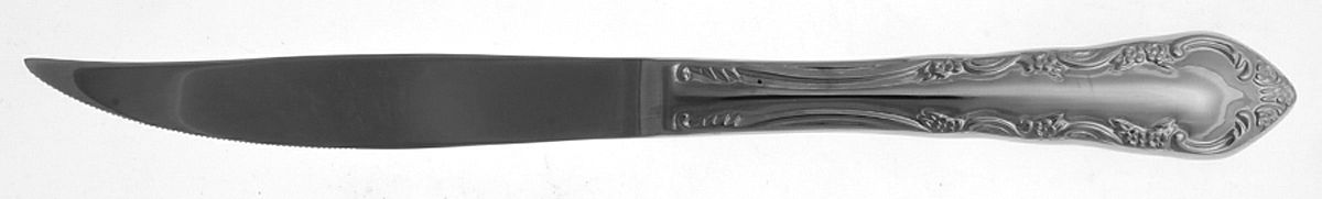 Dresden Rose (Stainless) Solid Handled Serrated Individual Steak Knife by Reed & Barton-1