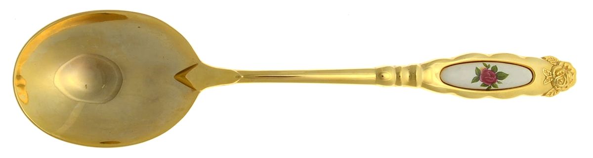 RDF21 (Gold Electroplate) Solid Salad Serving Spoon by Royal Doulton-1