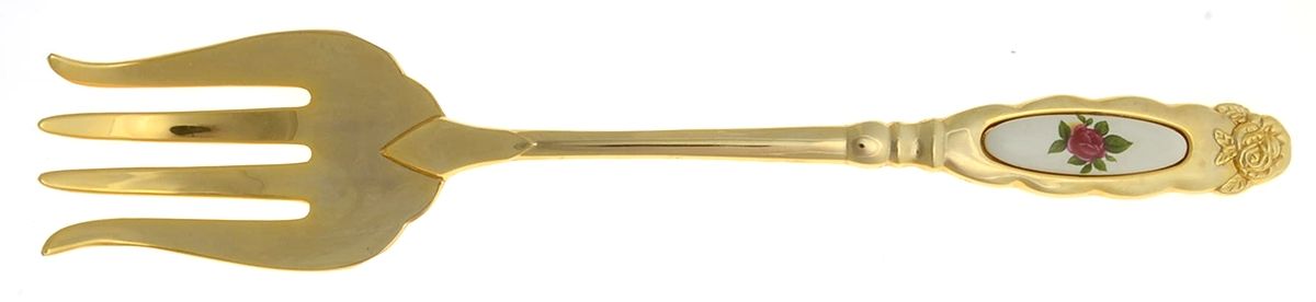 RDF21 (Gold Electroplate) Solid Salad Serving Fork by Royal Doulton-1