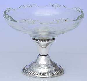 2003 (Sterling, Hollowware) Glass Compote & Weighted Sterling Base by Revere Silver-1