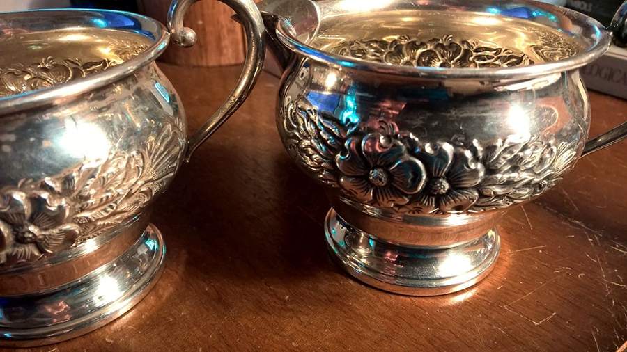 540 Chased (Sterling, Hollowware) Creamer by Revere Silver-1