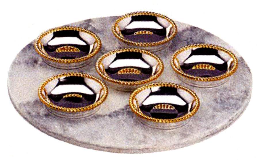 Roseland (Nickelplate, Hollowware) 6 Section Seder Plate by Reed & Barton-1