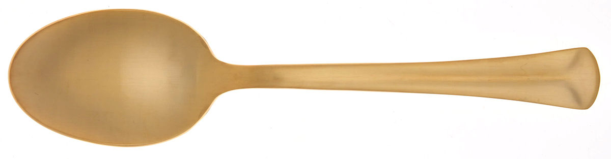 Baguette Matte Gold (Gold Electroplate) Teaspoon by Reed & Barton-1