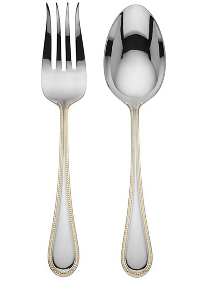 Lyndon Gold (Stainless) (2 Pc) Solid Salad Set by Reed & Barton-1