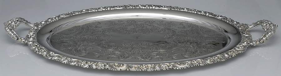 04091 (Silverplate, Hollowware) Large Silverplate Waiter Tray by Reed & Barton-1