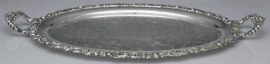 04091 (Silverplate, Hollowware) Large Silverplate Waiter Tray by Reed & Barton-1