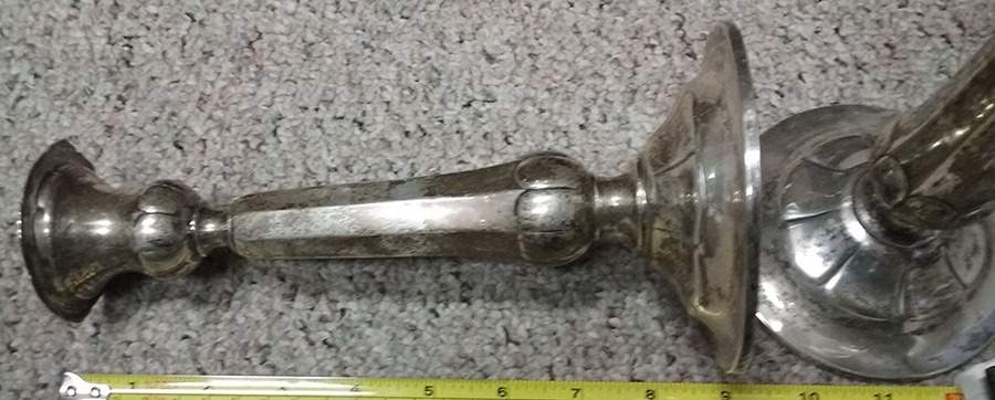 X985 (Sterling, Hollowware) 9" Weighted Candlestick by Reed & Barton-1