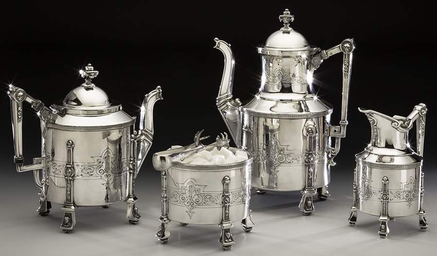 2425 (Silverplate, Hollowware) 4 Piece Tea Set (PCP, PTP, PCR, PSUO) by Reed & Barton-1