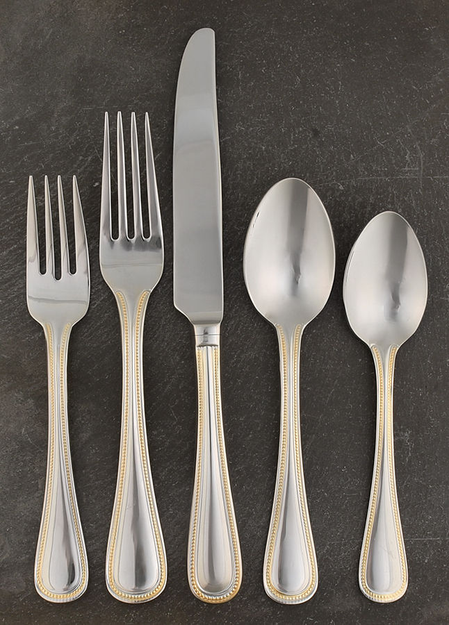 Grand Hotel Gold Accent (Stainless) 5 Piece Place Setting by Reed & Barton-1