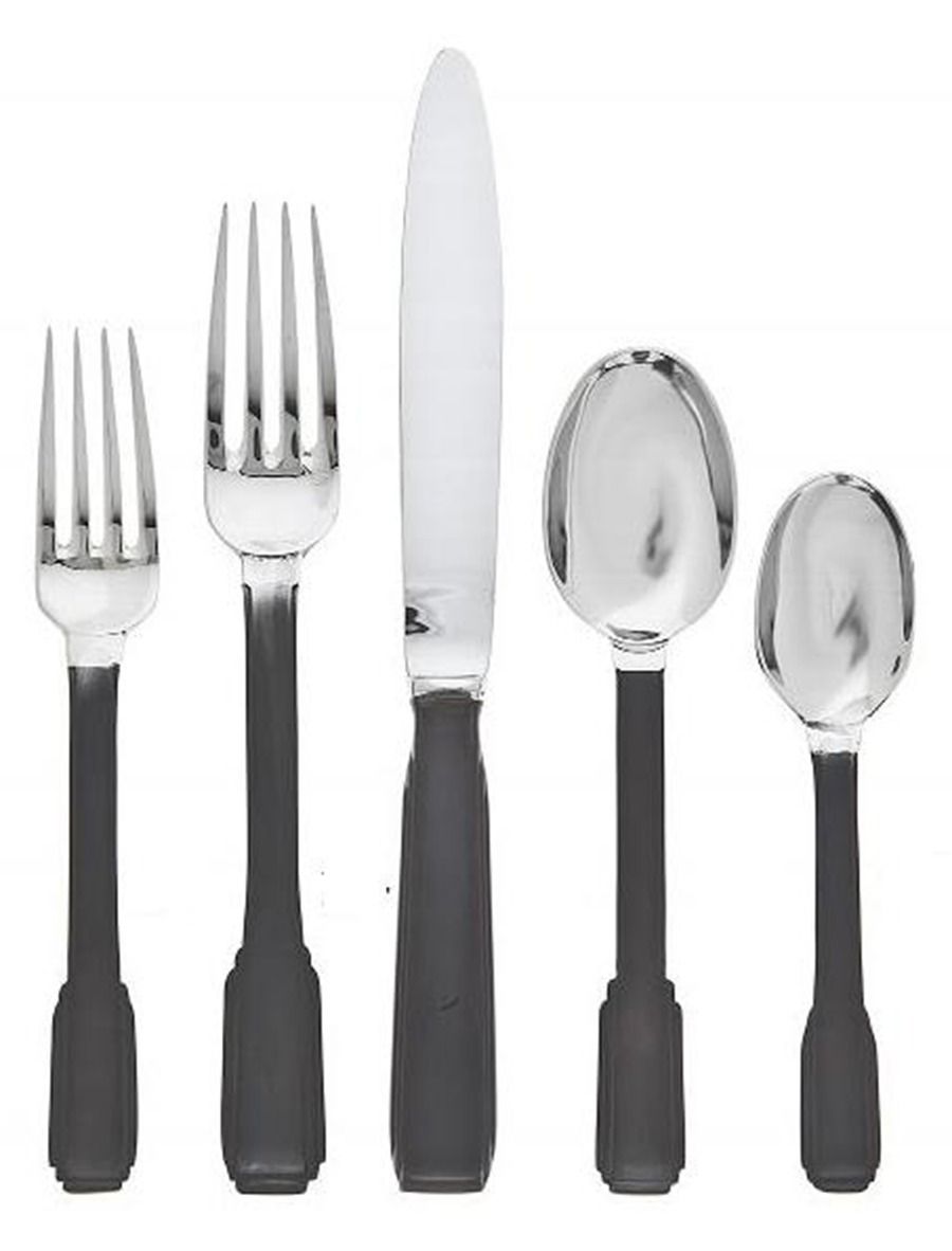 Art Deco Black (Stainless) Fork by Ricci (Argentieri)-1