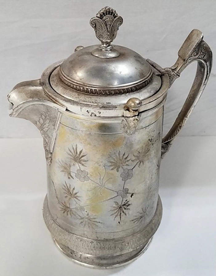 2142 (Silverplate, Hollowware) Water Pitcher with Hinged Lid by Reed & Barton-1