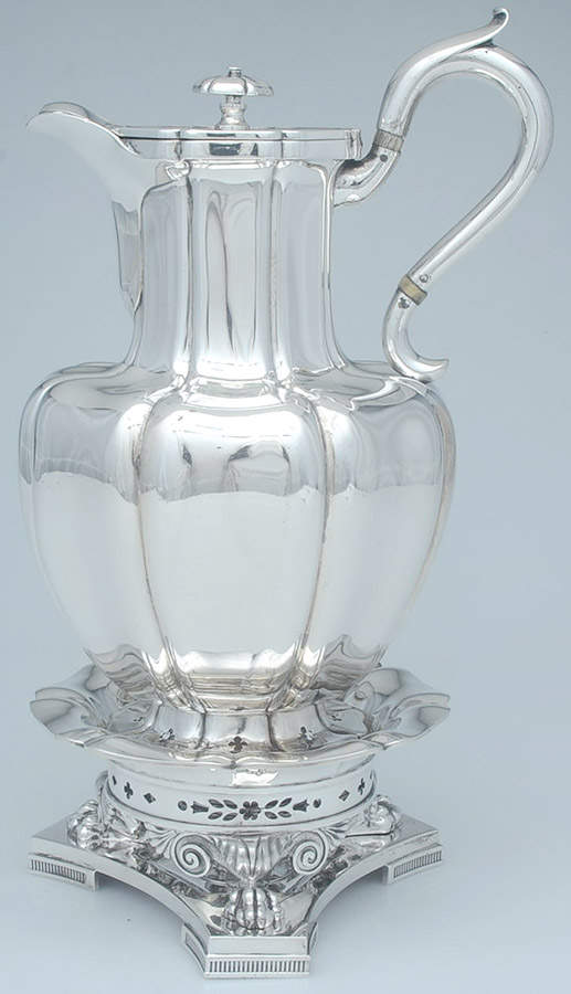 R6BR6B1 (Sterling, Hollowware) Coffee Pot & Stand/Burner by Rundell,Bridge,Rundell-1