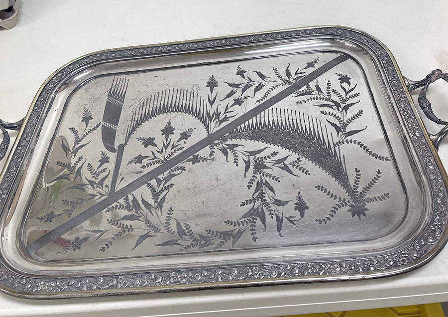 4085 (Silverplate, Hollowware) Large Silverplate Waiter Tray by Reed & Barton-1
