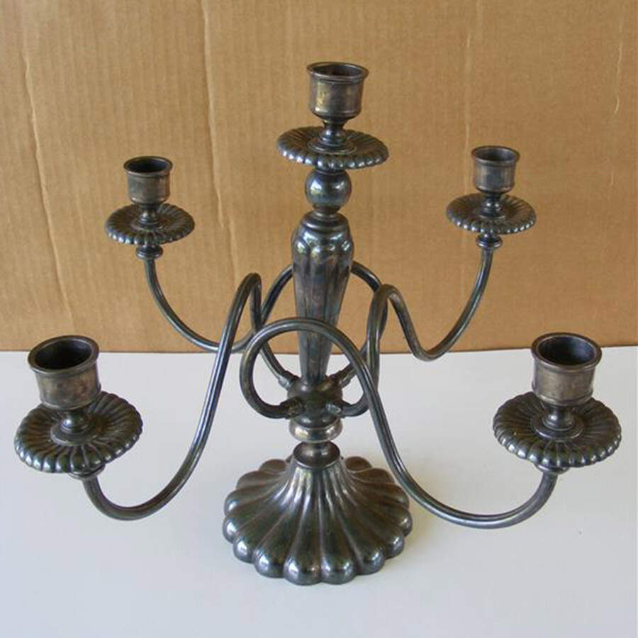 732 (Silverplate, Hollowware) 11" 5 Light Candelabra by Reed & Barton-1