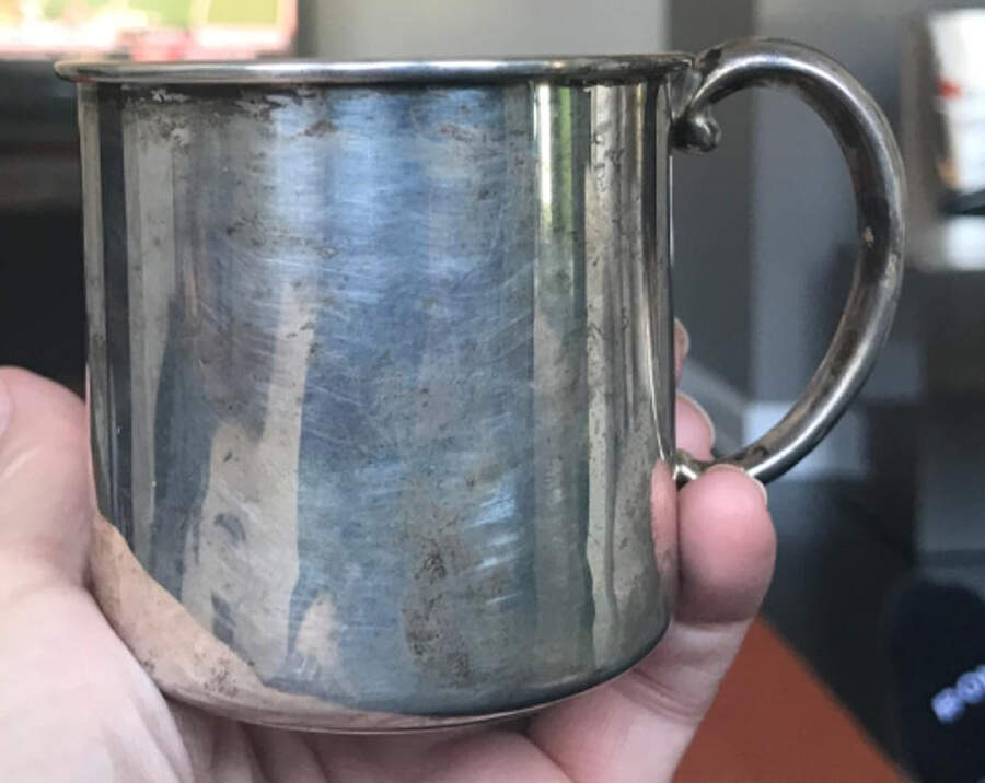 S20 (Sterling, Hollowware) Enameled Baby Cup by Reed & Barton-1