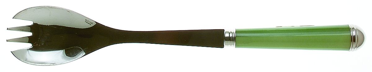 Coutellerie-Green Stripes (Stainless) Salad Serving Fork with Stainless Prongs by Sabre-1