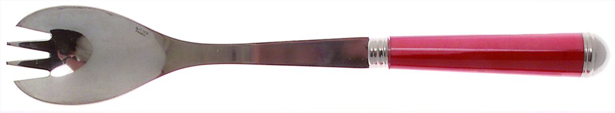 Coutellerie-Red Stripes (Stainless) Salad Serving Fork with Stainless Prongs by Sabre-1