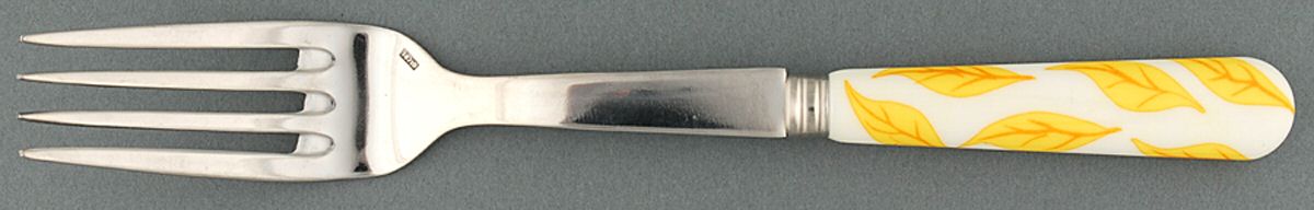 Coutellerie-Yellow Leaves (Stainless) Solid Serving Fork by Sabre-1
