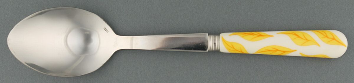 Coutellerie-Yellow Leaves (Stainless) Solid Serving Spoon by Sabre-1
