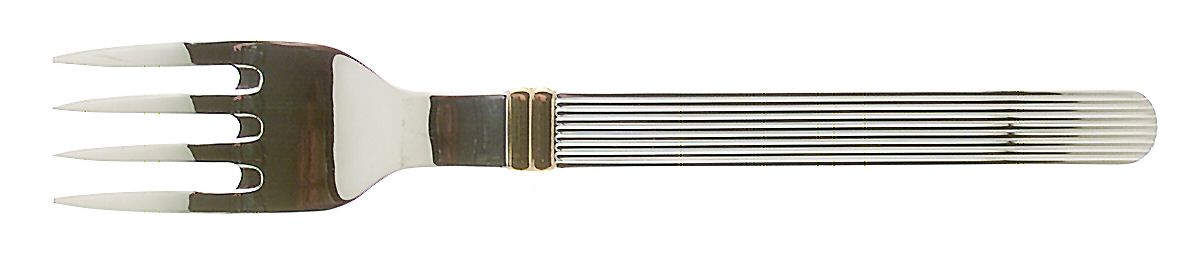 Rigadin Gold (Stainless, Gold Accent) Solid Serving Fork by Sasaki-1