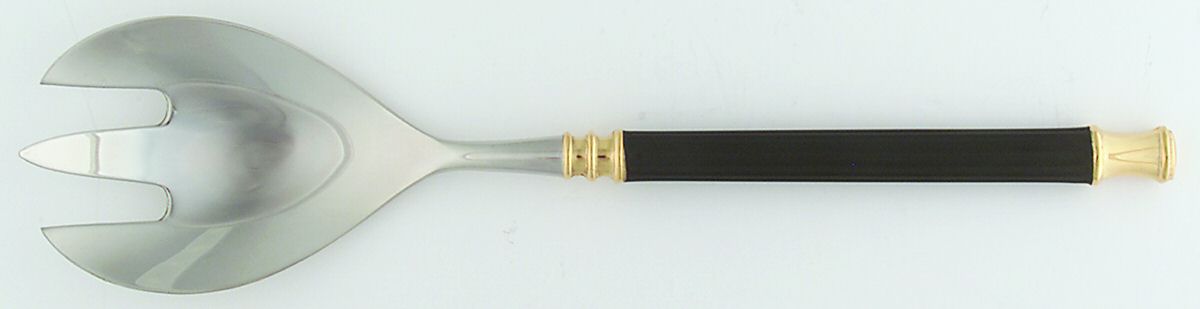 Tucano (Stainless, Blackhdl, Gold Accent) Solid Serving Fork by Sasaki-1